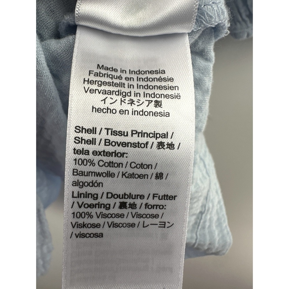 NWT J. Crew Soft Gauze Blue Cotton Smocked Square Neck Mini Dress XLT XL Tall - Picture 9 of 15
